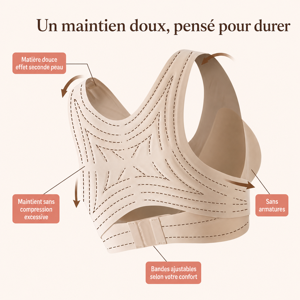 Brassière Correctrice de Posture : Maintien Dos & Poitrine, Invisible sous vos Vêtements